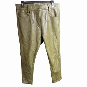 Ann Everett Leather Pants Women's Green Sz 14 Chicago Designer City Streetwear